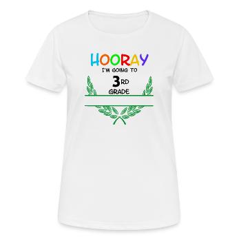 Hourra, je vais en CE1 - espace de noms** - T-shirt respirant Femme - blanc - Devant - AI Model Female 172 dark (172cm)