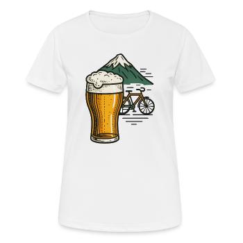 Berg Bier Radfahrt - Frauen T-Shirt atmungsaktiv - Weiß - Vorne - AI Model Female 172 dark (172cm)