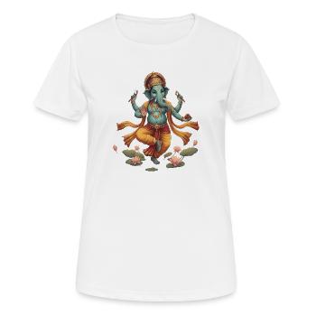 Ganesha im Lotusfluss - Frauen T-Shirt atmungsaktiv - Weiß - Vorne - AI Model Female 172 dark (172cm)