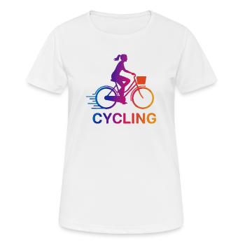 Rainbow Gradient Cyclist - Women's Breathable T-Shirt - white - Front - AI Model Female 172 dark (172cm)