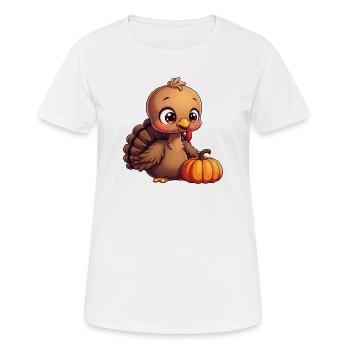 Bébé dinde de Thanksgiving - T-shirt respirant Femme - blanc - Devant - AI Model Female 172 dark (172cm)