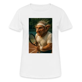 Alter Troll auf dem Tennisplatz - Frauen T-Shirt atmungsaktiv - Weiß - Vorne - AI Model Female 172 dark (172cm)