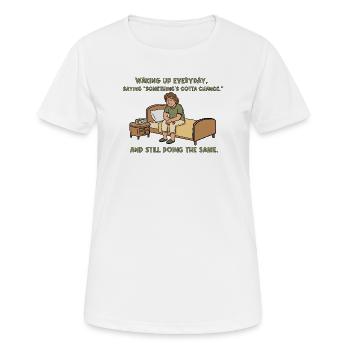 Éveillé mais coincé - T-shirt respirant Femme - blanc - Devant - AI Model Female 172 dark (172cm)