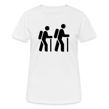 Randonneur, pèlerin, touriste, itinéraire de pèlerinage - T-shirt respirant Femme - blanc - Devant - AI Model Female 172 dark (172cm)