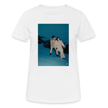 Schneezauber Duo - Frauen T-Shirt atmungsaktiv - Weiß - Vorne - AI Model Female 172 dark (172cm)