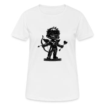 Cupidon Noir avec Arc - T-shirt respirant Femme - blanc - Devant - AI Model Female 172 dark (172cm)