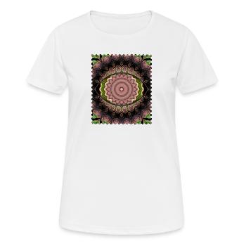 Mandala Flower Cascade - Women's Breathable T-Shirt - white - Front - AI Model Female 172 dark (172cm)