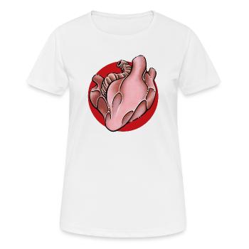Herz Heart - Frauen T-Shirt atmungsaktiv - Weiß - Vorne - AI Model Female 172 dark (172cm)