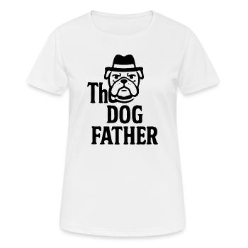 Das Maskottchen-Maskottchen-Design des Hundevaters Bulldoggenhuts - Frauen T-Shirt atmungsaktiv - Weiß - Vorne - AI Model Female 172 dark (172cm)