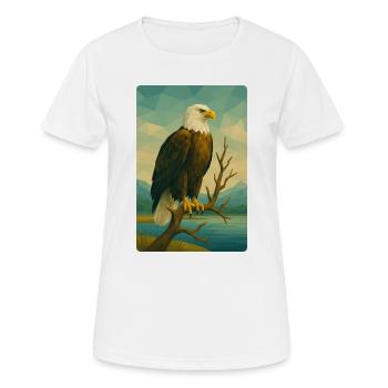 Polynature Weißkopfseeadler - Frauen T-Shirt atmungsaktiv - Weiß - Vorne - AI Model Female 172 dark (172cm)