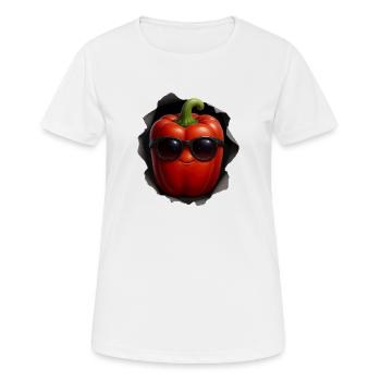 Rote Paprika  - Frauen T-Shirt atmungsaktiv - Weiß - Vorne - AI Model Female 172 dark (172cm)