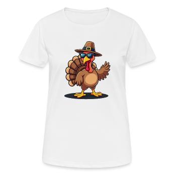 Thanksgiving Lustiger Thanksgiving Truthahn - Frauen T-Shirt atmungsaktiv - Weiß - Vorne - AI Model Female 172 dark (172cm)