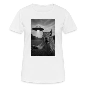 UFO Squirrel Encounter - Women's Breathable T-Shirt - white - Front - AI Model Female 172 dark (172cm)