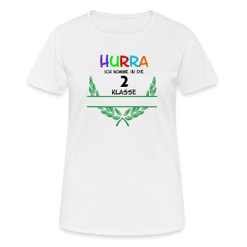 HOURRA ich komme in die 2. Classe – Espace de noms - T-shirt respirant Femme - blanc - Devant - AI Model Female 172 dark (172cm)