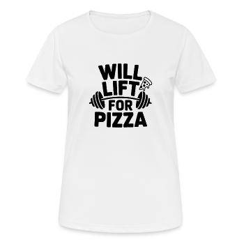 Will Lift for Pizza - Women's Breathable T-Shirt - white - Front - AI Model Female 172 dark (172cm)