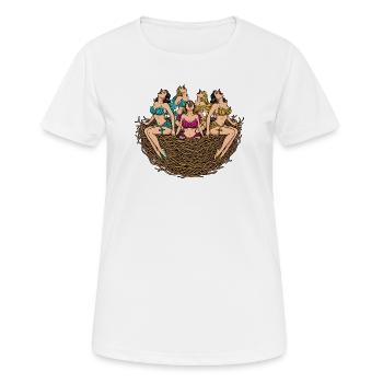 Tropische Nest-Damen in Blühen - Frauen T-Shirt atmungsaktiv - Weiß - Vorne - AI Model Female 172 dark (172cm)