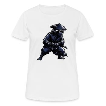 Raton laveur ninja avec un katana - T-shirt respirant Femme - blanc - Devant - AI Model Female 172 dark (172cm)