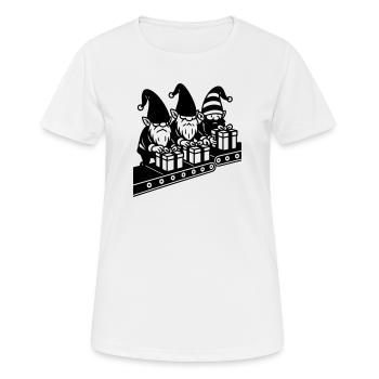 wicht fließband geschenke fabrik - Frauen T-Shirt atmungsaktiv - Weiß - Vorne - AI Model Female 172 dark (172cm)