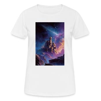 Nebula Castle in Starry Realm - Women's Breathable T-Shirt - white - Front - AI Model Female 172 dark (172cm)