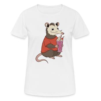 Opossum-Milchshake-Delight - Frauen T-Shirt atmungsaktiv - Weiß - Vorne - AI Model Female 172 dark (172cm)