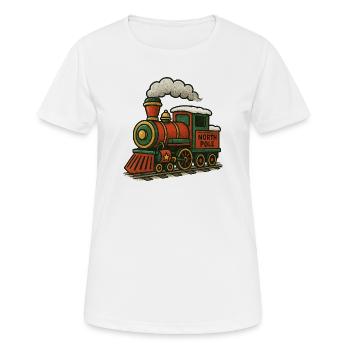 Locomotive Retro du Pôle Nord - T-shirt respirant Femme - blanc - Devant - AI Model Female 172 dark (172cm)