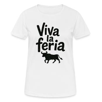 Viva la feria - Frauen T-Shirt atmungsaktiv - Weiß - Vorne - AI Model Female 172 dark (172cm)
