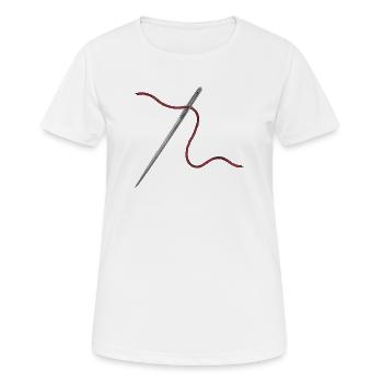 Nadel und Faden Ornament - Frauen T-Shirt atmungsaktiv - Weiß - Vorne - AI Model Female 172 dark (172cm)