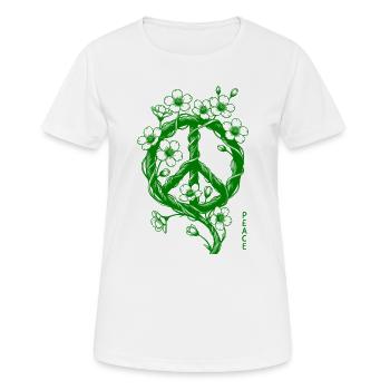 Symbole de la Paix en Fleurs - T-shirt respirant Femme - blanc - Devant - AI Model Female 172 dark (172cm)
