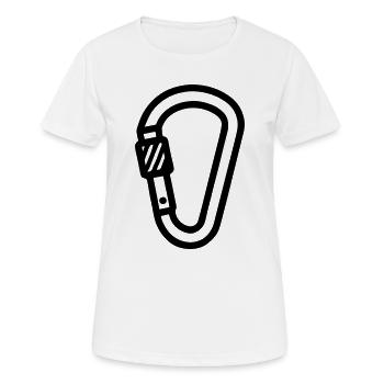 Karabiner Symbol Klettern - Frauen T-Shirt atmungsaktiv - Weiß - Vorne - AI Model Female 172 dark (172cm)