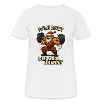 Avent, le veau brûle le Père Noël - T-shirt respirant Femme - blanc - Devant - AI Model Female 172 dark (172cm)