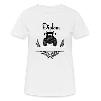 Diplom Tractor – Namensraum - Frauen T-Shirt atmungsaktiv - Weiß - Vorne - AI Model Female 172 dark (172cm)