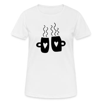 Fête de Noël des Coupes de Vin Chaud - T-shirt respirant Femme - blanc - Devant - AI Model Female 172 dark (172cm)