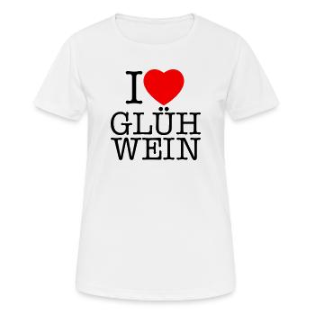 i love Gluehwein Weihnachten - Frauen T-Shirt atmungsaktiv - Weiß - Vorne - AI Model Female 172 dark (172cm)