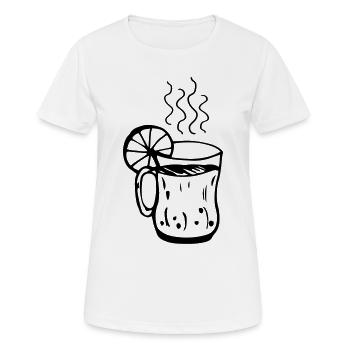 Coupe de vin chaud Noël - T-shirt respirant Femme - blanc - Devant - AI Model Female 172 dark (172cm)