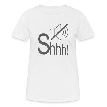 Flüstern leises Pssst. - Frauen T-Shirt atmungsaktiv - Weiß - Vorne - AI Model Female 172 dark (172cm)