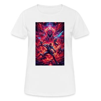 Front de bataille spatial néon - T-shirt respirant Femme - blanc - Devant - AI Model Female 172 dark (172cm)