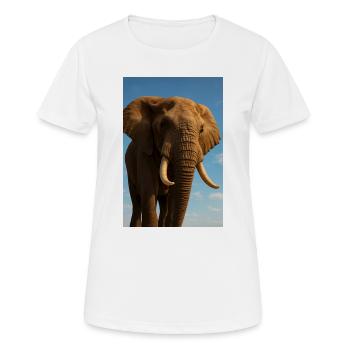 Portrait d’éléphant rayonnant par le soleil - T-shirt respirant Femme - blanc - Devant - AI Model Female 172 dark (172cm)