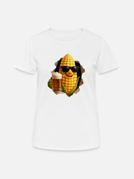 Mais Bier - Frauen T-Shirt atmungsaktiv - Weiß