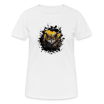 Owl Night Owl Splatter - Women's Breathable T-Shirt - white - Front - AI Model Female 172 dark (172cm)