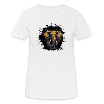 Elefant Splash - Frauen T-Shirt atmungsaktiv - Weiß - Vorne - AI Model Female 172 dark (172cm)