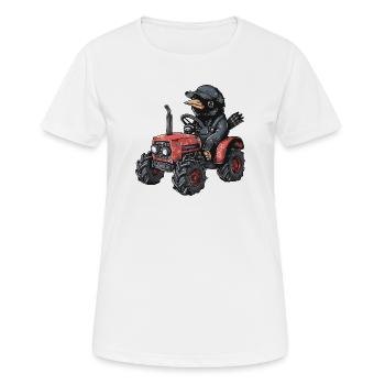 Éleveur de tracteurs Raven Crow - T-shirt respirant Femme - blanc - Devant - AI Model Female 172 dark (172cm)