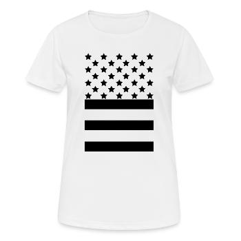 Black Flag – Stars & Stripes Design - Frauen T-Shirt atmungsaktiv - Weiß - Vorne - AI Model Female 172 dark (172cm)