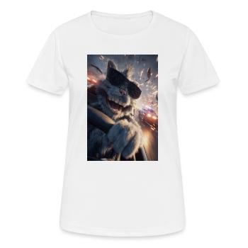 Poursuite en voiture du Lapin Rebelle - T-shirt respirant Femme - blanc - Devant - AI Model Female 172 dark (172cm)