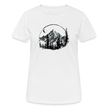Silhouette de montagne avec pins - T-shirt respirant Femme - blanc - Devant - AI Model Female 172 dark (172cm)