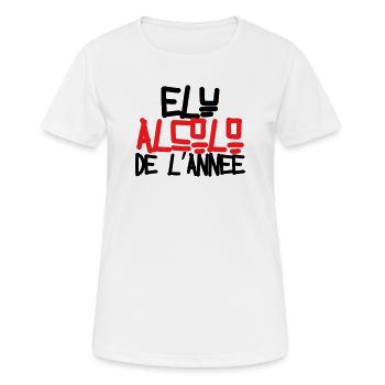 Alkoholiker des Jahres / Alkohol / Humor - Frauen T-Shirt atmungsaktiv - Weiß - Vorne - AI Model Female 172 dark (172cm)