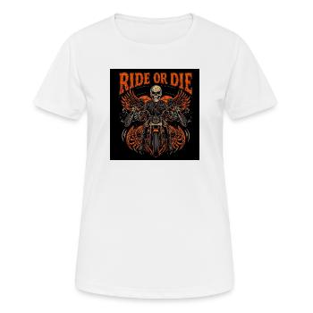Ride or Die Skull Rider - Frauen T-Shirt atmungsaktiv - Weiß - Vorne - AI Model Female 172 dark (172cm)