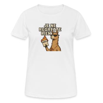Lama rebel Je ne regrette rien - T-shirt respirant Femme - blanc - Devant - AI Model Female 172 dark (172cm)