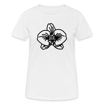 Orchidee - Frauen T-Shirt atmungsaktiv - Weiß - Vorne - AI Model Female 172 dark (172cm)