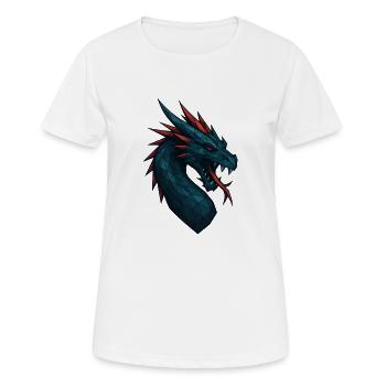 Geometrischer Drachenkopf Blaurot - Frauen T-Shirt atmungsaktiv - Weiß - Vorne - AI Model Female 172 dark (172cm)