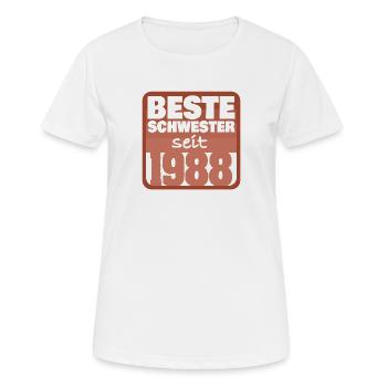 Frères et sœurs 1988 - T-shirt respirant Femme - blanc - Devant - AI Model Female 172 dark (172cm)